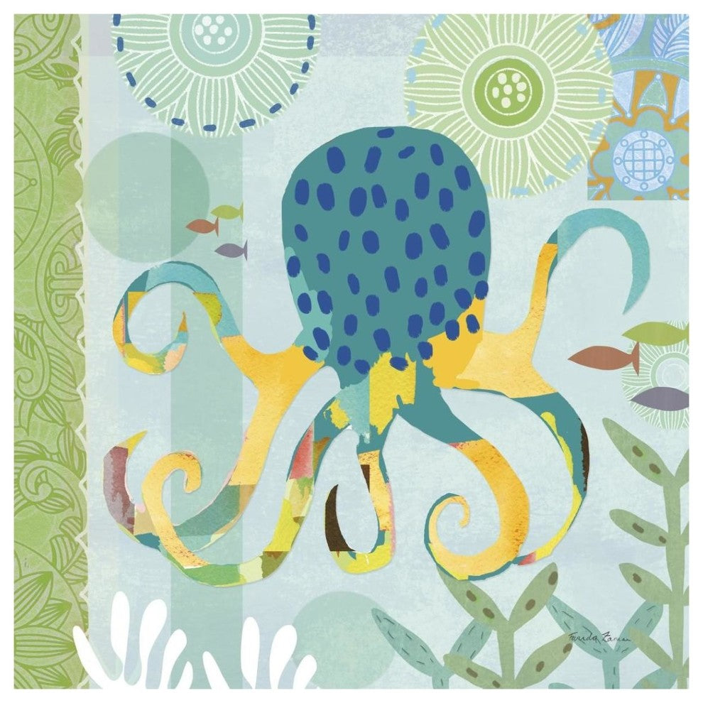 "Underwater World II" Digital Paper Print by Farida Zaman, 42"x42"