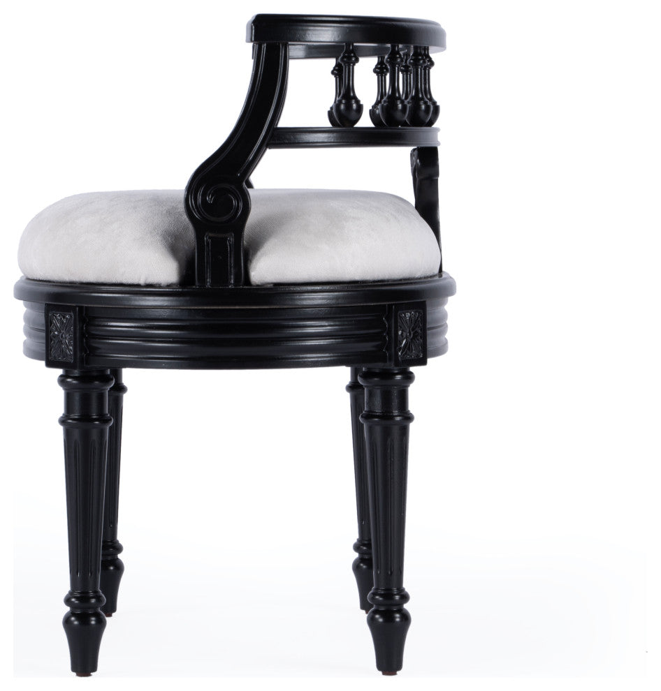 Butler Hathaway Vanity Seat, Black Licorice
