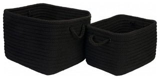 Colonial Mills Basket Modern Farmhouse Braided Mudroom Ebony Rectangle