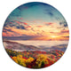Colorful Sunset In Foggy Mountains, Landscape Art Round Wall Art, 36"