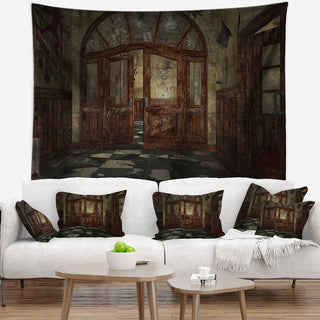 Abandoned Interior Landscape Painting Wall Tapestry, 39"x32"