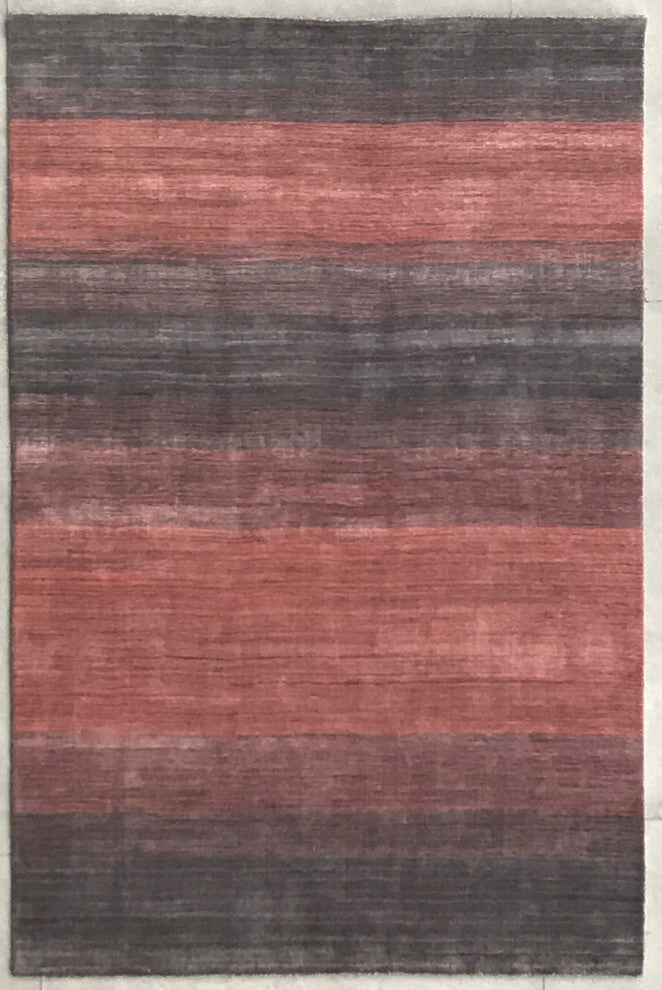 Cleo Handwoven Contemporary Rug, Orange/Gray, Rectangular 9'x13'