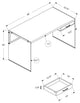 Computer Desk, Laptop, Storage Drawers, 48"L, Work, Laminate, Grey, Clear