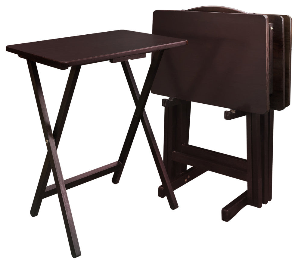 5 Pieces Tray Table Set, Espresso