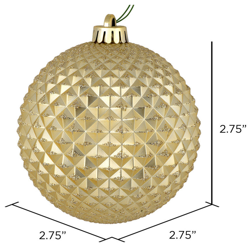 Vickerman 2.75" Champagne Durian Glitt Ball 12/Bag