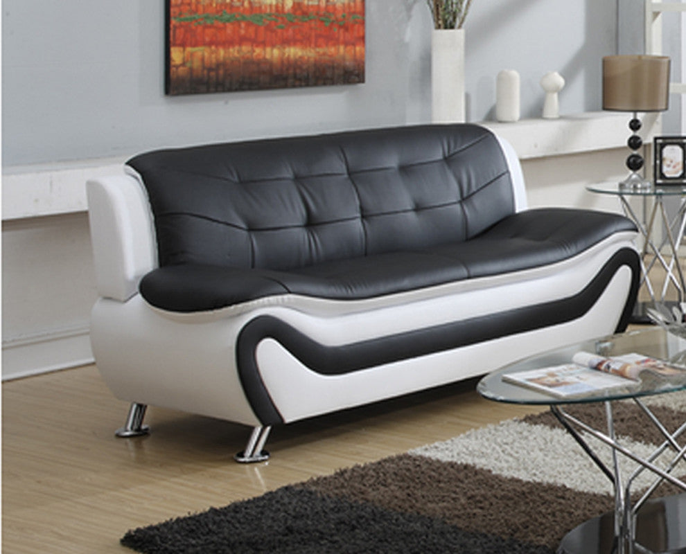 Emory Sofa, White and Black