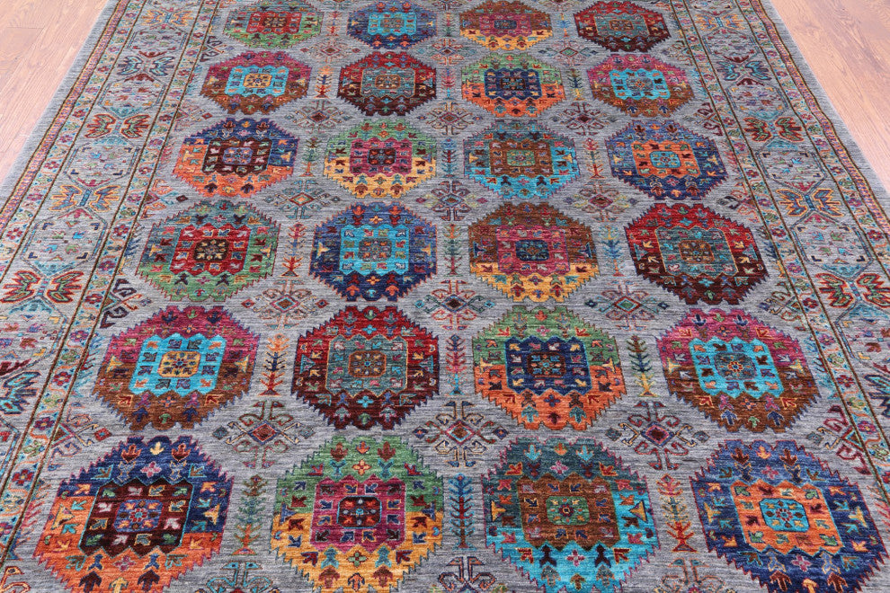 Fine Turkmen Ersari Hand Knotted Rug 8' 2" X 9' 7" Q10563