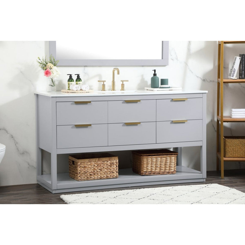 Elegant Decor Larkin Bathroom Vanity Grey