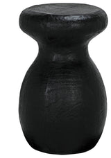 Samson Stool/Side Table, Black Burnt Resin