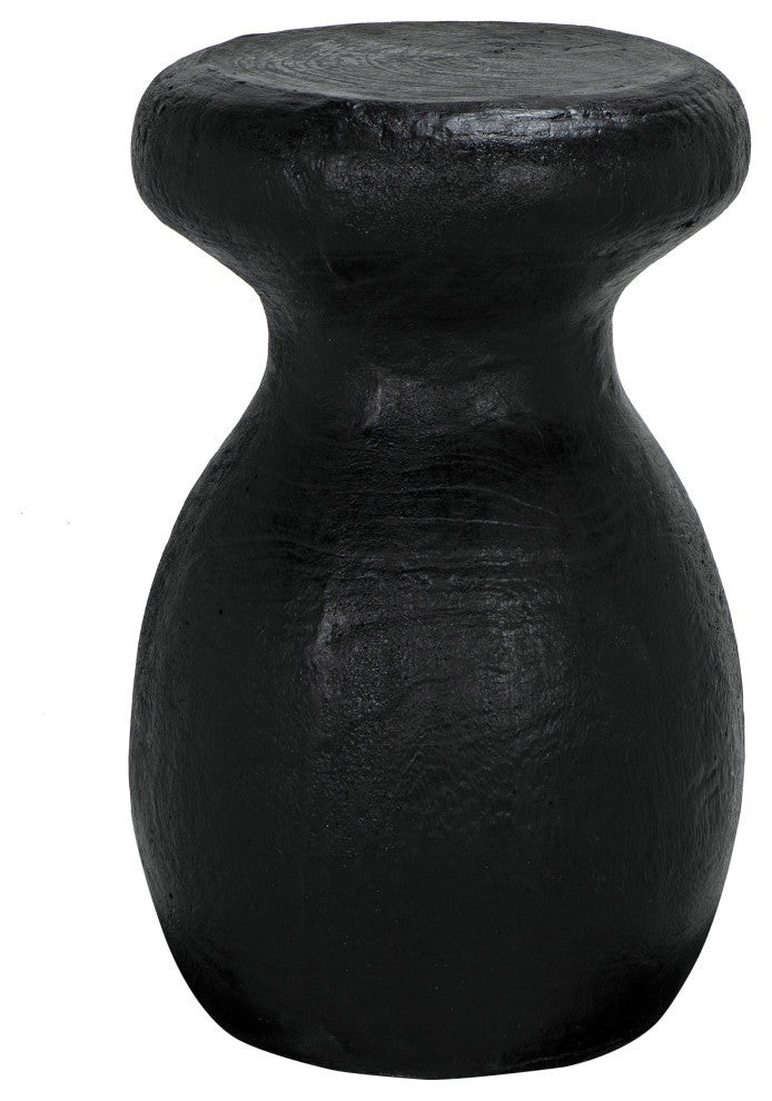 Samson Stool/Side Table, Black Burnt Resin