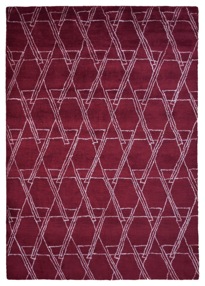 HAND KNOTTED LOOM SILK ECO-FRIENDLY RUGS-8'x10',Rectangle,Red Beige,Contemporary