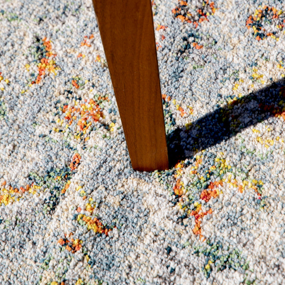 Orian Gemstone Persian Estate Distressed Multi Beige Area Rug 5'3" x 7'6"