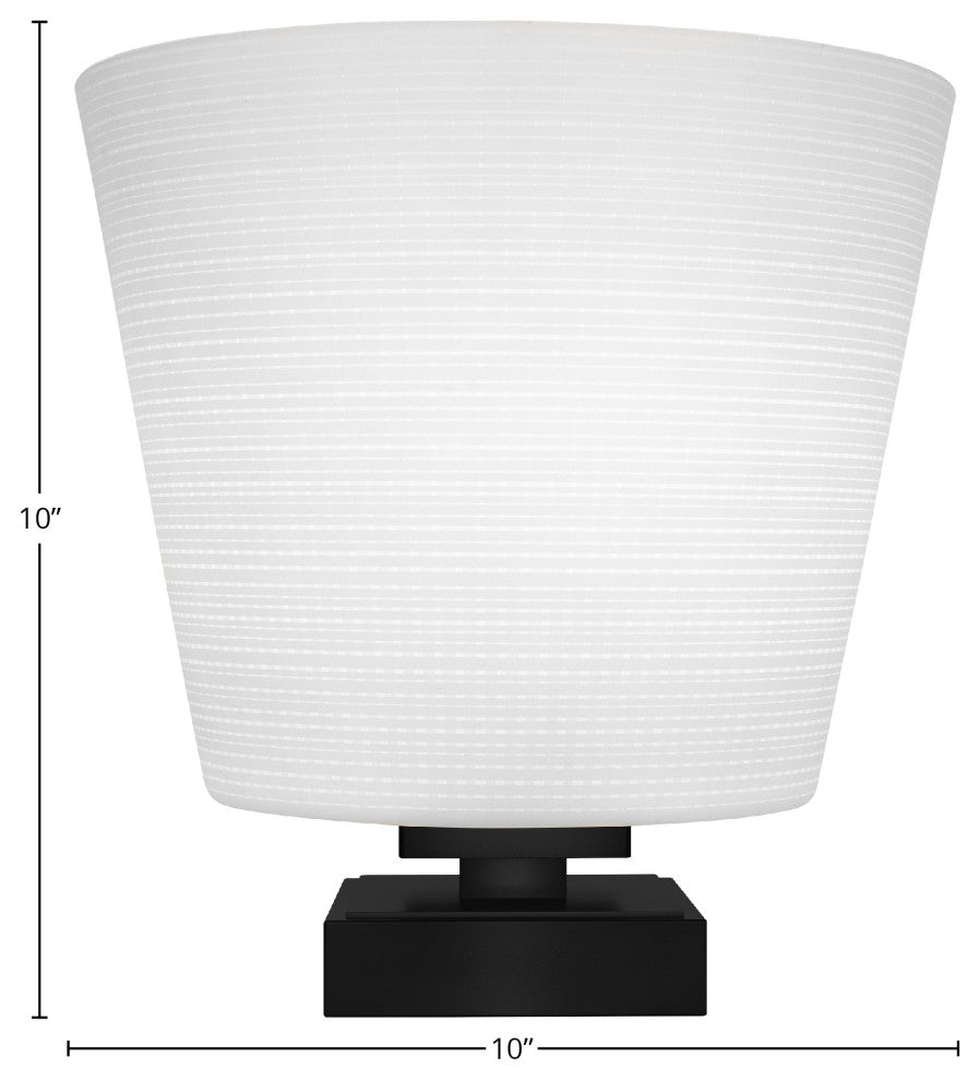Luna 1-Light Table Lamp, Matte Black/White Matrix