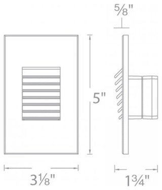 LED Vertical Louvered Step and Wall Light, Black