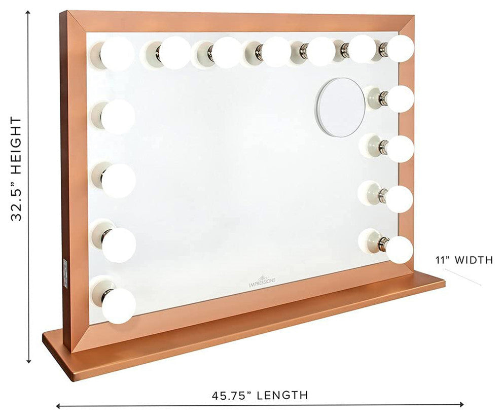 Starlight Pro Vanity Mirror with Magnifying Glass, Gold, Non-Bluetooth