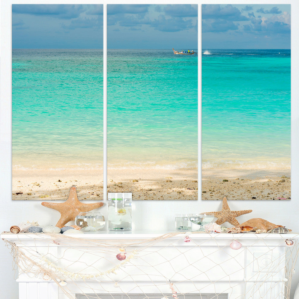 "Tropical Andaman Sea With Blue Sky" Metal Wall Art, 3 Panels, 36"x28"