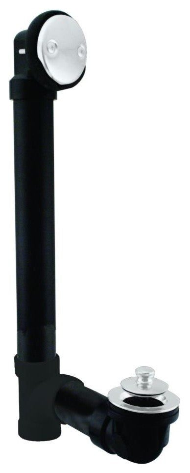 Twist and Close Sch. 40 ABS Bath Waste With 2-Hole Elbow, Powder Coated White