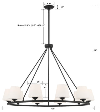 Keenan 10-Light Matte Black Chandelier