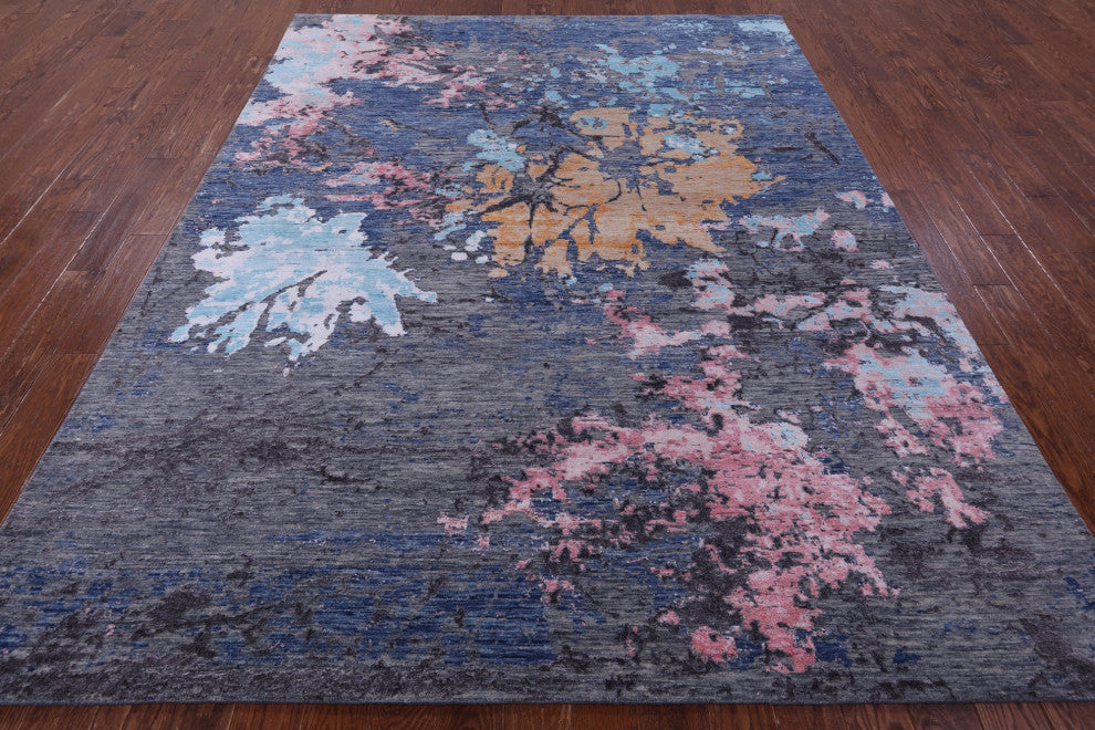 8' 0" X 10' 2" Wool & Silk Modern Handmade Rug - Q15804