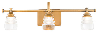 Rondelle LED Bathroom Vanity/Wall Light 3000K, Aged Brass, 3-Light, 24"