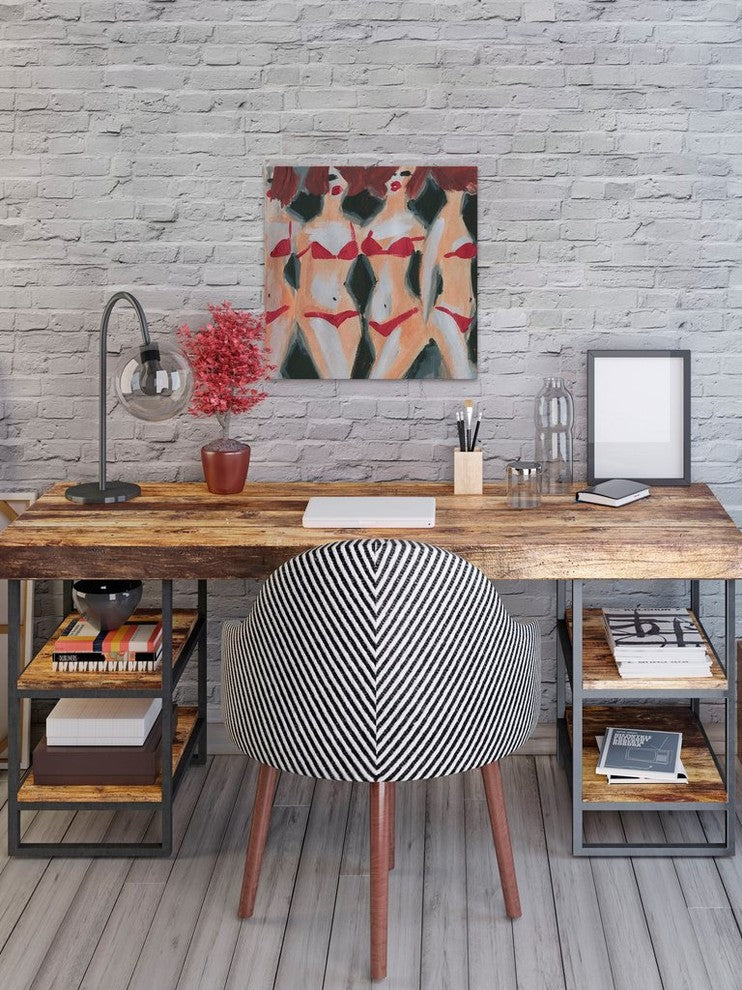 "Wild Red" Painting Print on Wrapped Canvas, 48"x48"