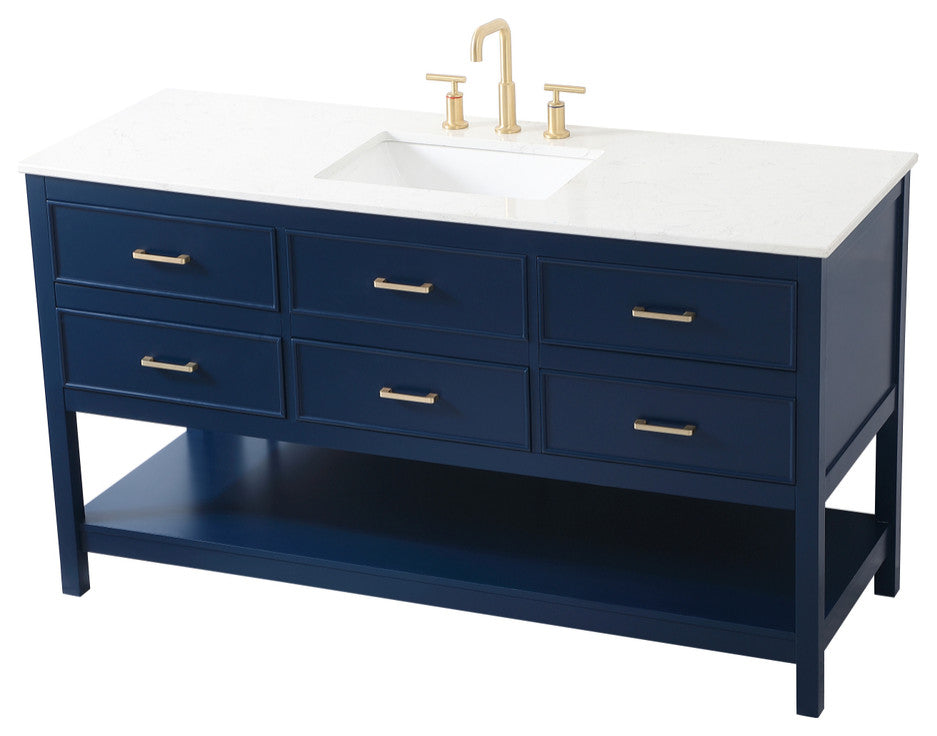 Home Living 60" Single Bathroom Vanity, Blue