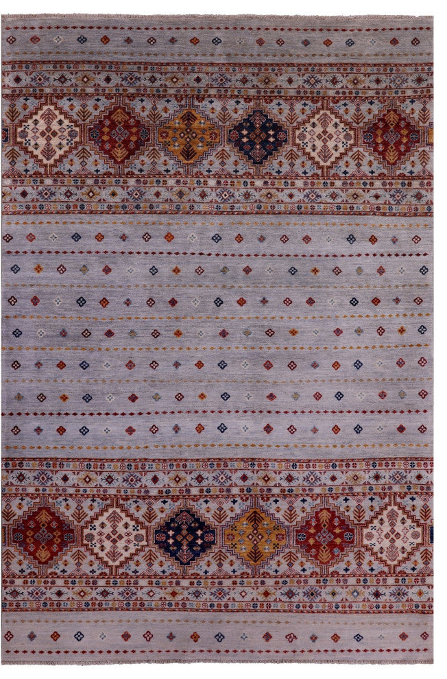 Khorjin Super Kazak Hand Knotted Wool Rug 6' 6" X 9' 7" Q5428