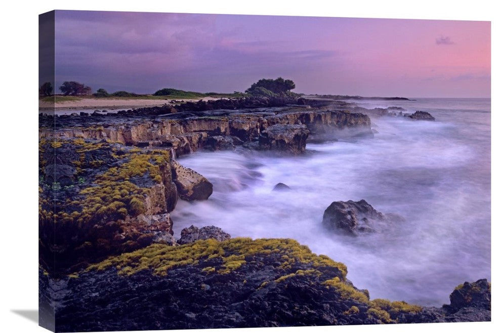 "Ocean And Lava Rocks At Sunset, Pu''Uhonua, Hawaii" Artwork