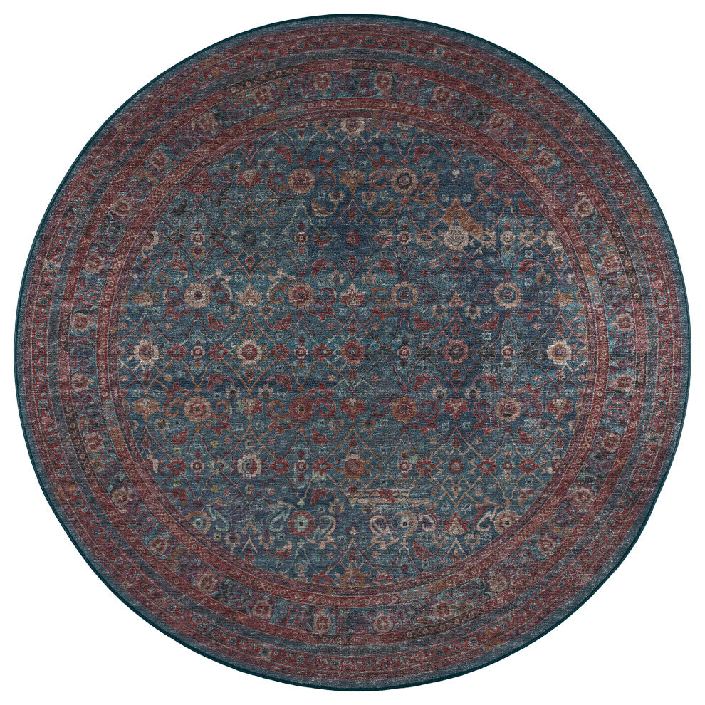 Jericho JC7 Navy 4' x 4' Round Rug