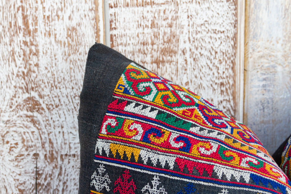 Vintage Mayan Brocade Tziquin Pillow