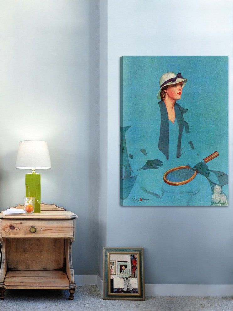 "Tennis in Blue" Painting Print on Canvas by Penrhyn Stanlaws