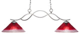 Revo 2-Light Island, Aged Silver Finish, 12" Raspberry Crystal Glass