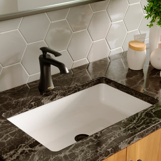 Karran 1-Hole 1-Handle Bathroom Faucet With Pop-Up Drain, Matte Black