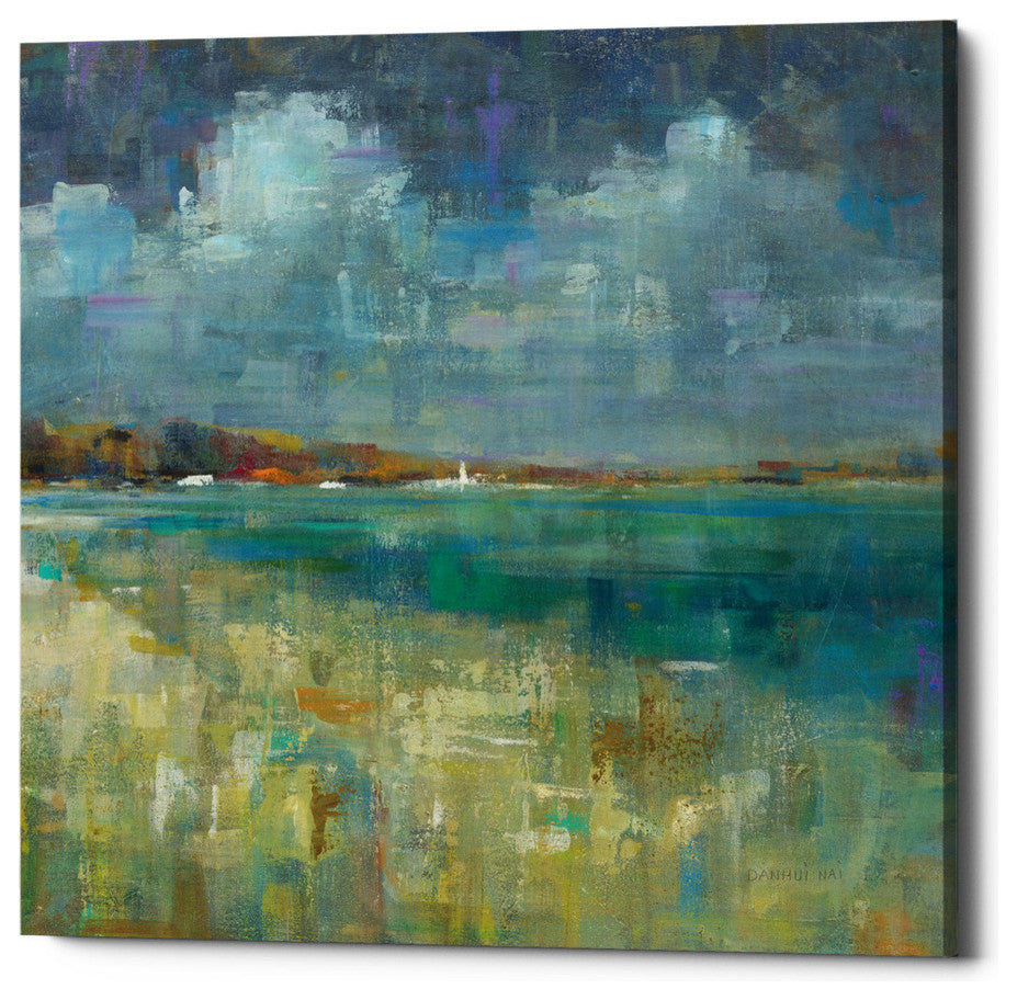 Epic Graffiti "Sky and Sea Crop" by Danhui Nai Giclee Canvas Wall Art, 37"x37"