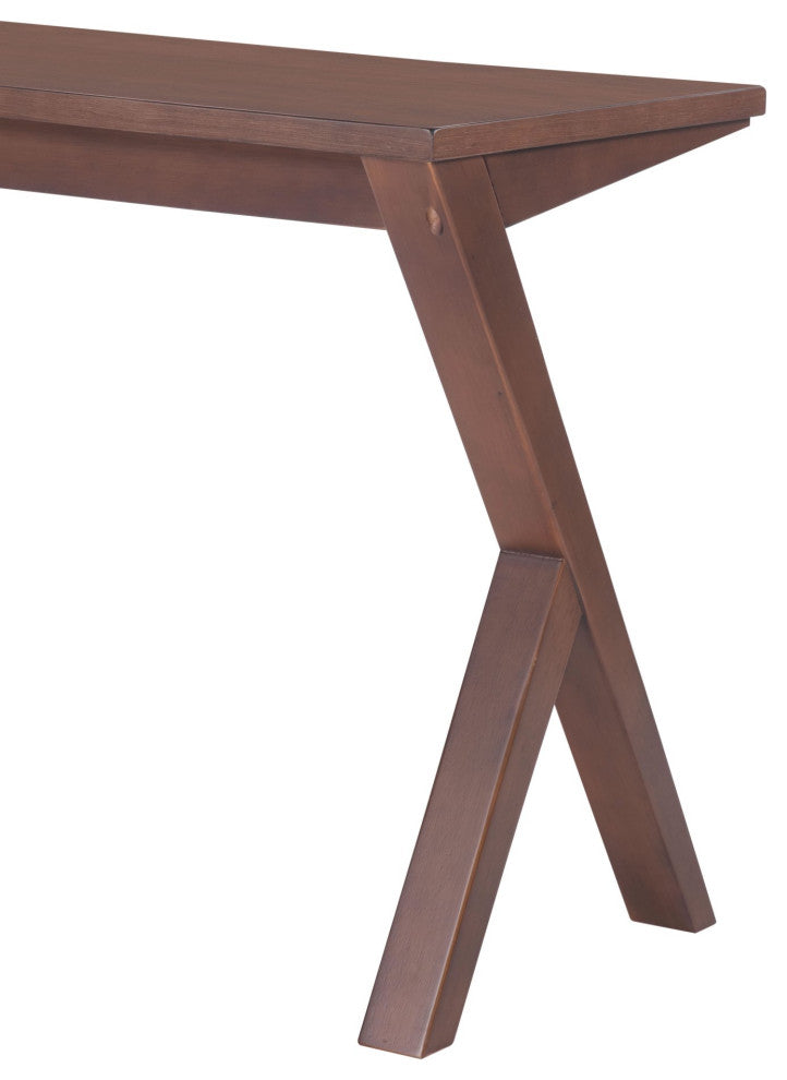 Computer Work Desk, Rectangular, Wood, Walnut, Home Business Office Furniture