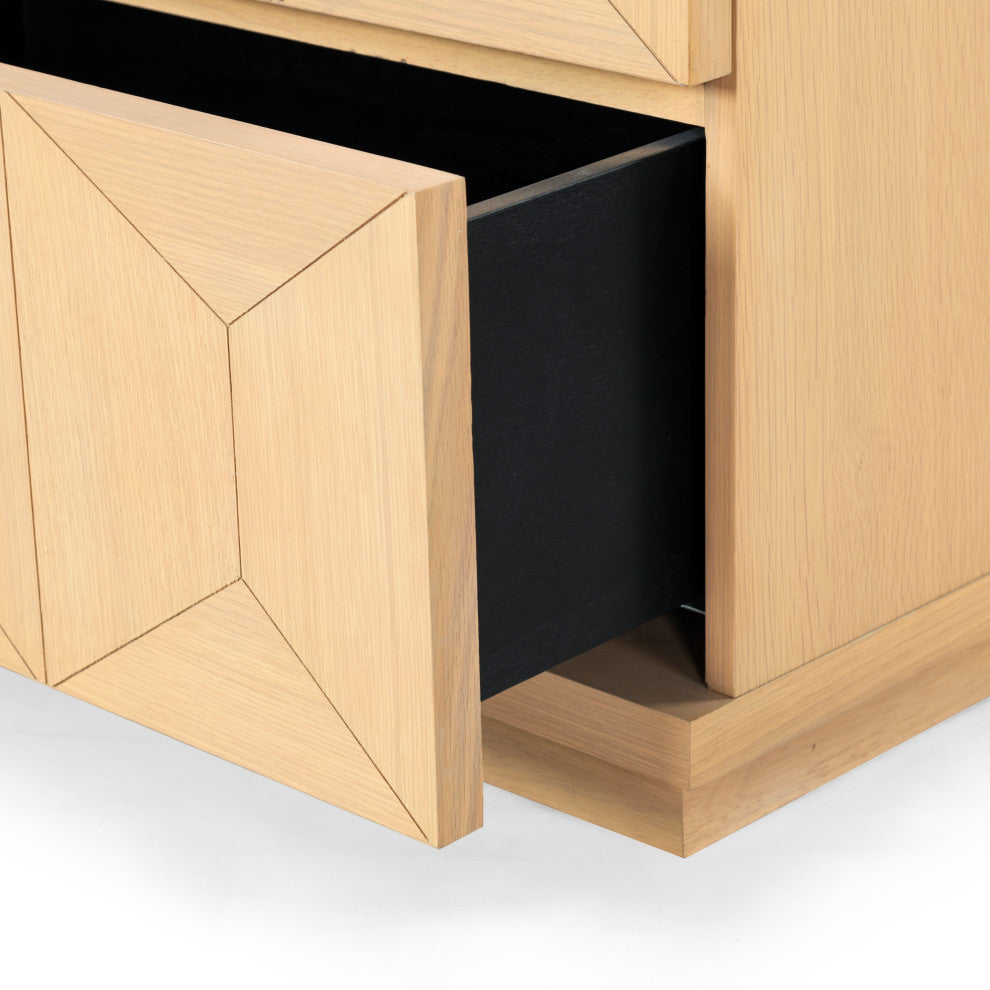 Safavieh Couture Deziree Wood 2 Drawer Nightstand, Natural