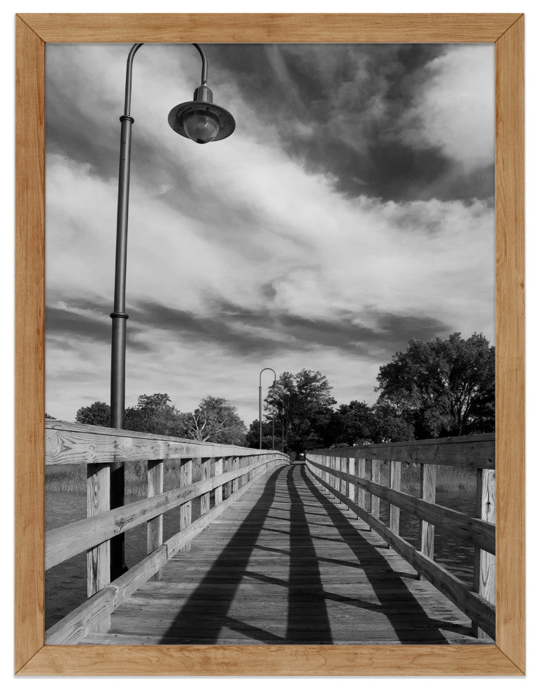 Follow the Lines Rural Landscape Framed Photo Paper Wall Art Prints, Red Oak, 24" X 36"