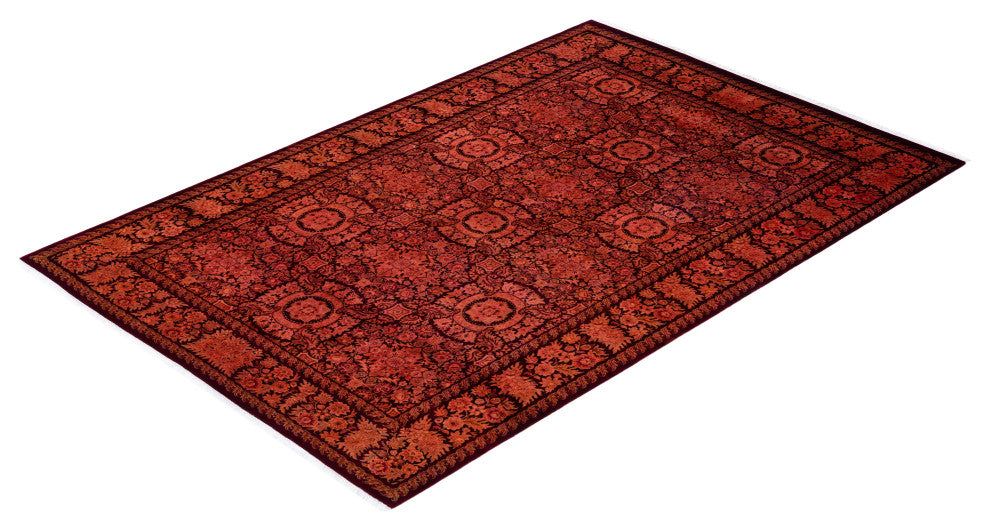 Fine Vibrance, One-of-a-Kind Hand-Knotted Area Rug Purple, 6' 2 x 9' 2