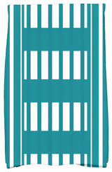 18"x30" Beach Blanket, Stripe Print Hand Towel, Teal