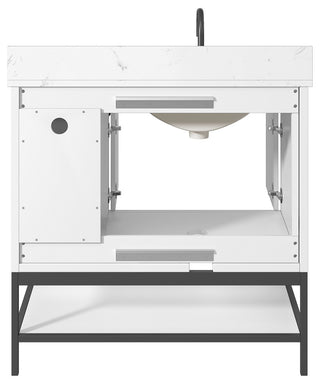 Paisley Vanity Combo, Cala White Engineered Top, 36", White, Single Sink