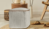 Devon Birch Traditional Solid Handmade Cotton Blend Cube Pouf, 18"x18"x18"