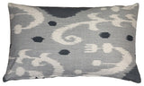 Pillow Decor - Indah Ikat Gray 12 x 20 Throw Pillow