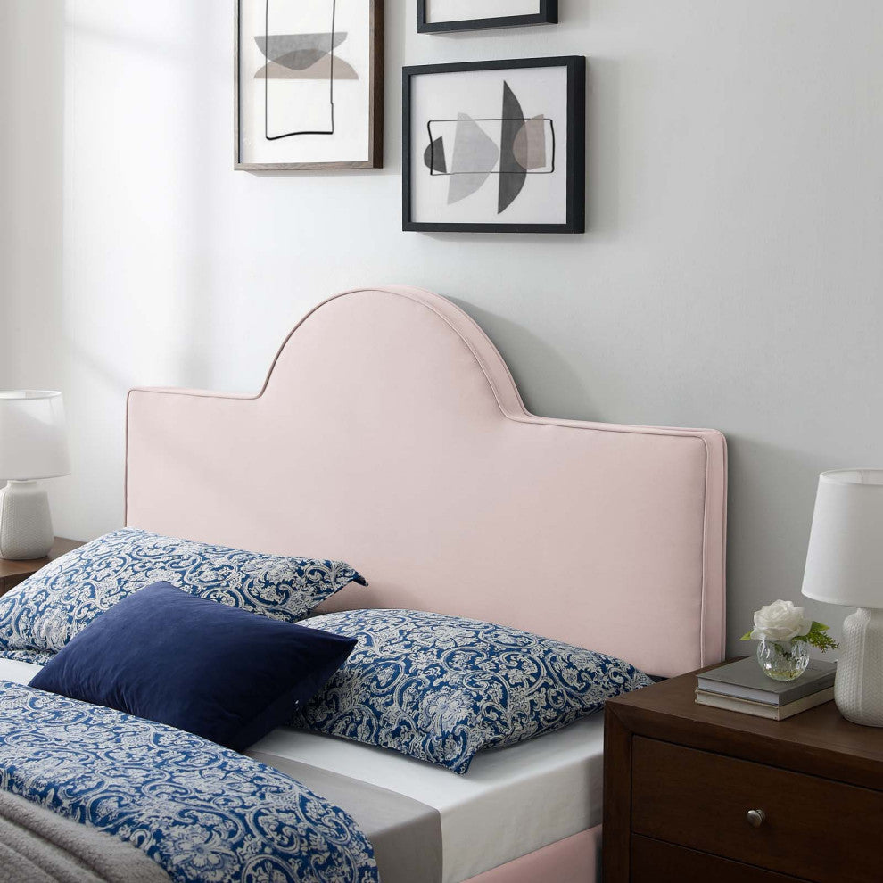 Headboard, Twin Size, Velvet, Pink, Modern Contemporary, Bedroom Master Suite
