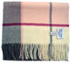 Baby Alpaca Horizon Throw Blanket, Ecru Gray Fuchsia