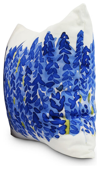 Flower Bell Bunch Decorative Floral Throw Pillow, Blue, 26"