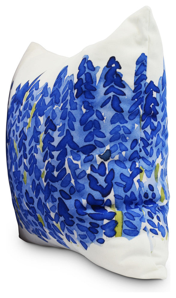 Flower Bell Bunch Decorative Floral Throw Pillow, Blue, 26"