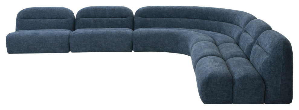 Divani Casa Forman Modern Blue Fabric Modular Sectional Sofa