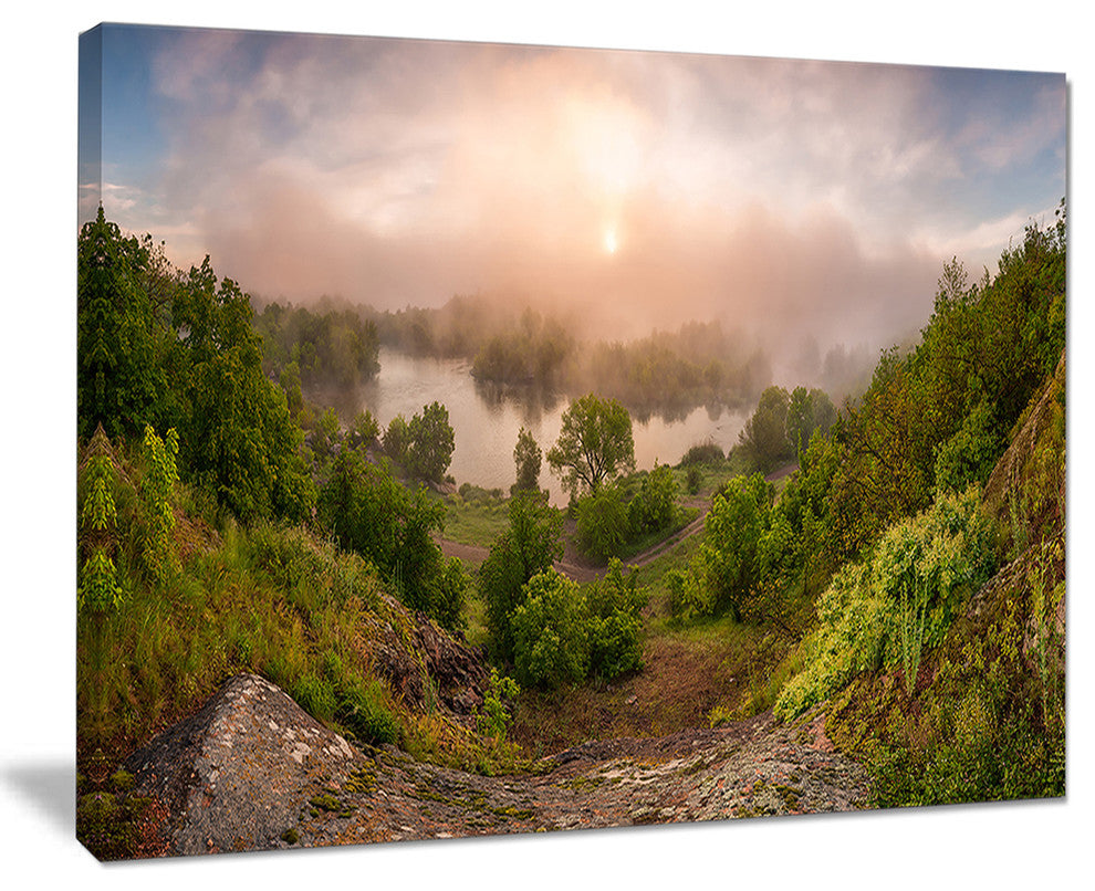 "Rising Above the River Mist" Landscape Photo Wall Art, 40"x30"