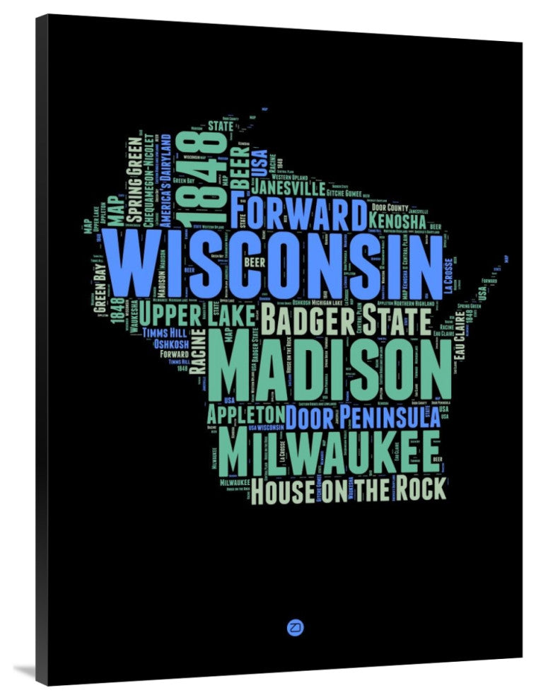 "Wisconsin Word Cloud 1" Fine Art Print