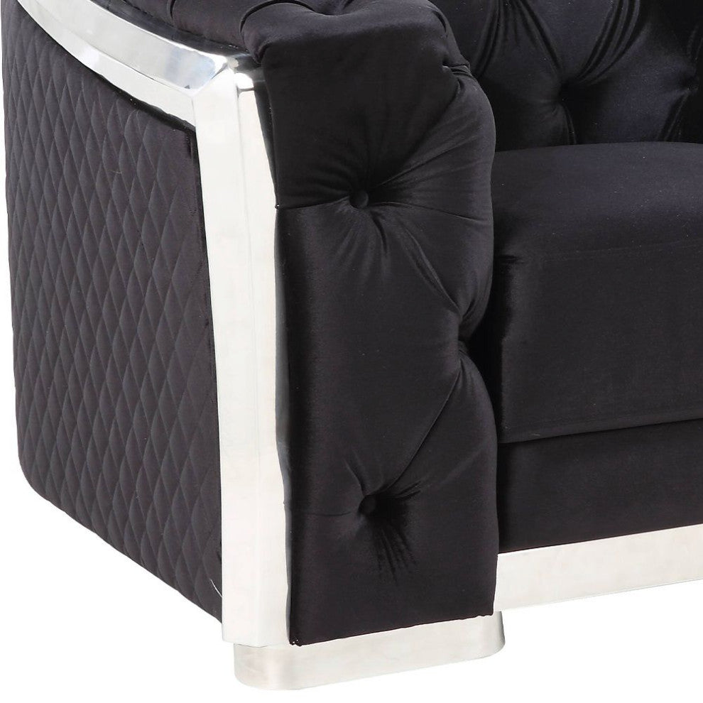 ACME Pyroden Chair, Black Velvet and Chrome